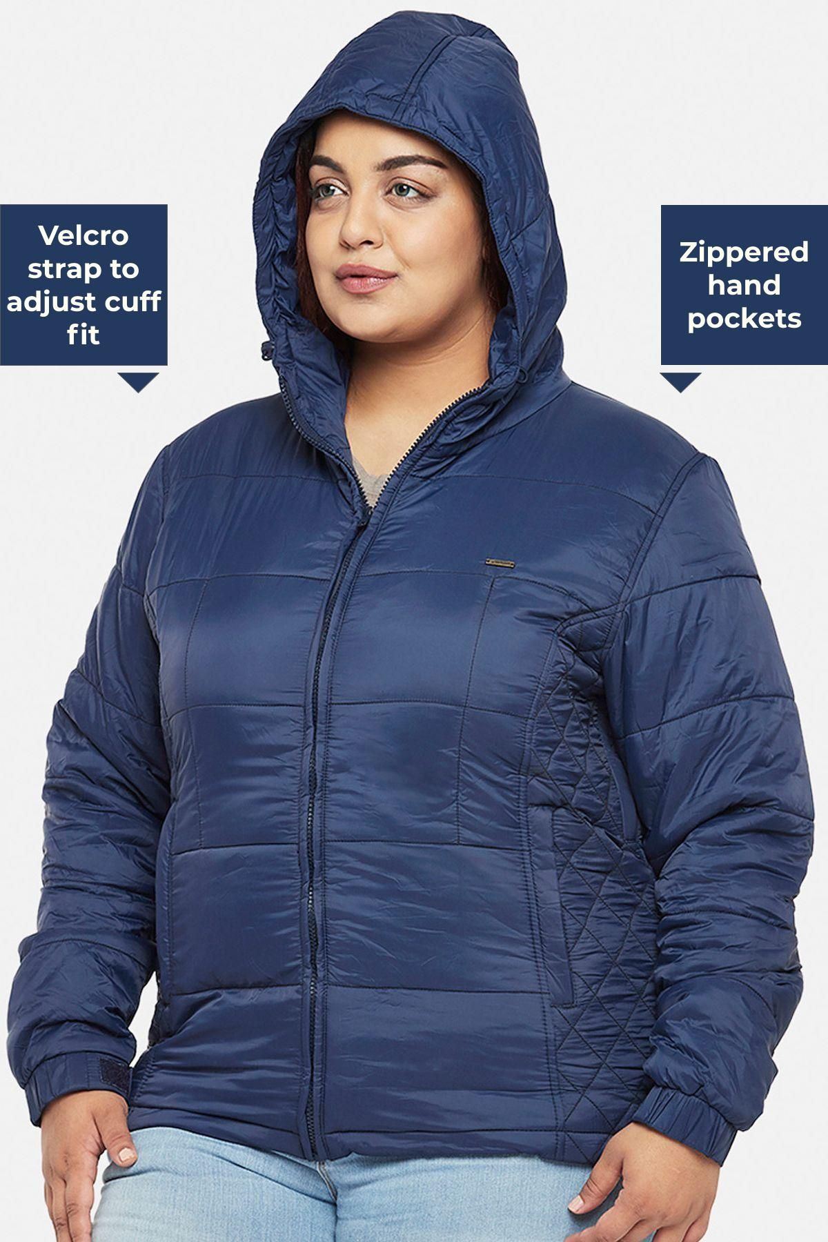 Navy Plus Size Puffer Jacket | Women